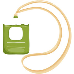 Festive Christmas Employee ID Cards, Employee ID card hanging around the neck, blank tag on a white background