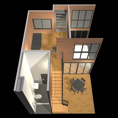 3D illustration of interior project 