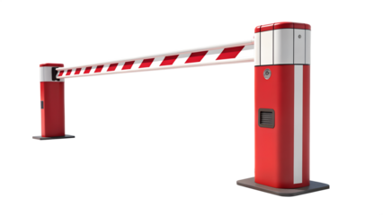 Red and White Striped Manual Boom Barrier Gate | Access Control System