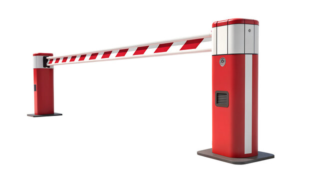 Red and White Striped Manual Boom Barrier Gate | Access Control System
