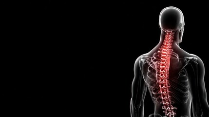 Human Spinal Column Anatomy: A detailed anatomical study of the human spine, highlighting its intricate structure and essential role in the body, depicted in a stunning visual.