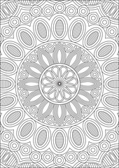 Mandala Coloring Page for Adult Abstract Fun Color Book Line Art Vector