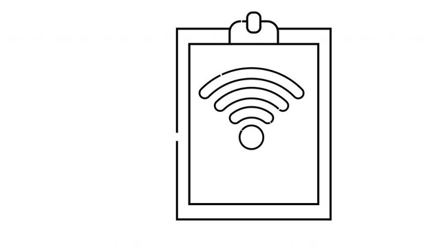 Wireless Connectivity Icon on Clipboard for Technology Applications