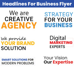 Creative Agency Strategy Business Headlines Set