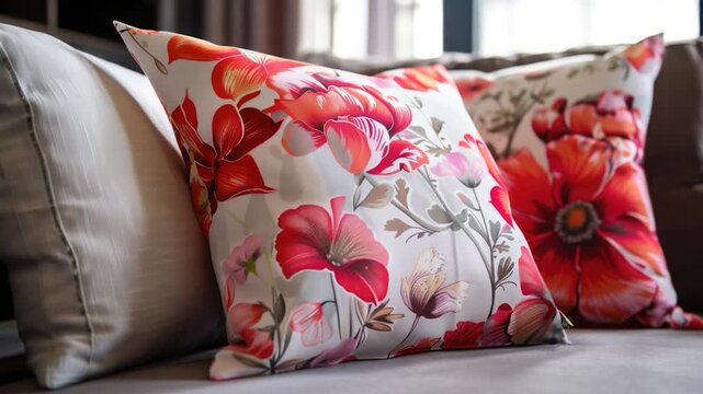 Video A close-up shot of two pillows on a couch, perfect for interior design or lifestyle