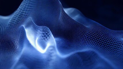 Abstract blue digital mesh showing data flow and network connection - Powered by Adobe