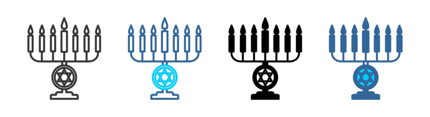 Menorah icon set multiple style collection	