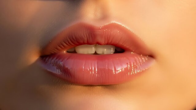 Close-up of lips with tooth gap