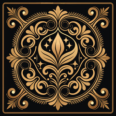 &ldquo;Royal Golden Floral Grid Pattern&rdquo;