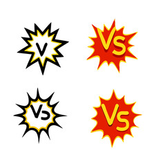 Versus letters or vs logo isolated on white background,