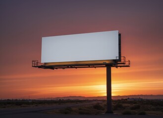 Desert Sunset Billboard on Silent Horizon at Dusk.