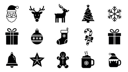 Digital Black Icon Collection for Xmas and Winter