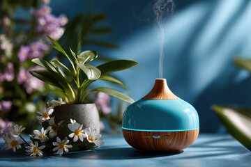 Aromatherapy diffuser with calming colors in stock images