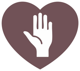Obraz premium White Hand Sign Inside Heart Shape Illustration Gesture Symbolic Art