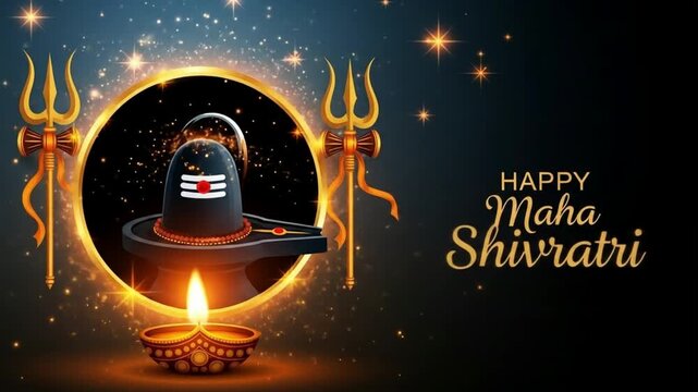 Elegant maha shivratri festival background with shivling design