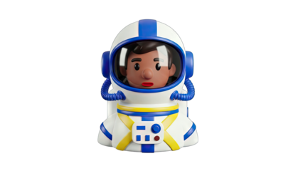 Astronaut in Spacesuit Isolated on White Background