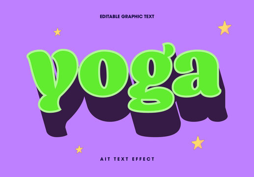 Bubbly Cartoon 3D Editable Text Effect Template on Purple Background