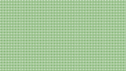 Green geometric pattern with white accents and diamond shapes