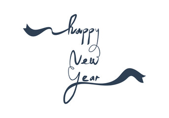 Happy New Year typography suitable for a calendar, banner, poster, or cover.