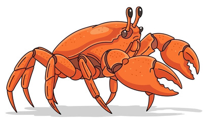 Vibrant Cartoon Orange Crab Illustration Cute Ocean Creature for Marine Life Designs