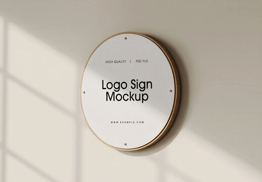 Logo Sign Board Wall Mockup