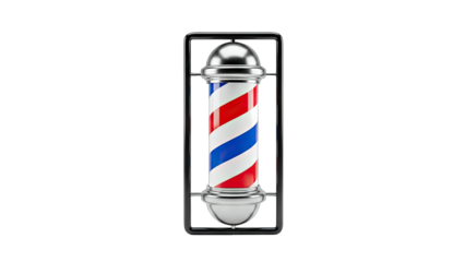 Barber Pole Isolated on White Background