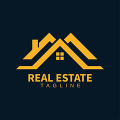 Timeless Luxury Real Estate Logo with Roof Design for Exclusive Realtor and Investment Agency
