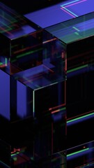 Naklejka premium Abstract futuristic background, colorful sci-fi design, vertical orientation, 3d render