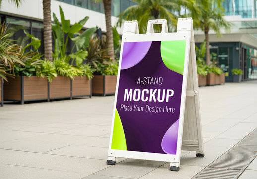 Outdoor A Stand Sign Mockup