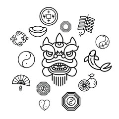 Chinese new year icon design template