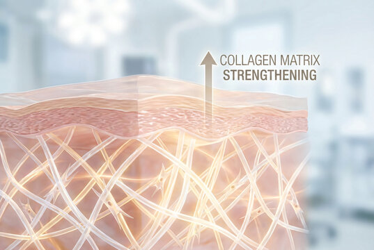 A person holding a digital screen displaying blue human body anatomy and a medical scan with a communication network diagram for a healthcare technology business concept - Powered by Adobe