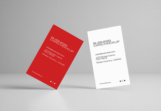 Vertical Business Card Mockup