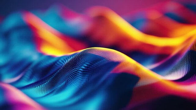 Video A detailed look at a vibrant textile with intricate patterns and colors