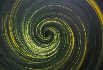 Psychedelic Abstract Background of Swirling Green and Yellow Light
