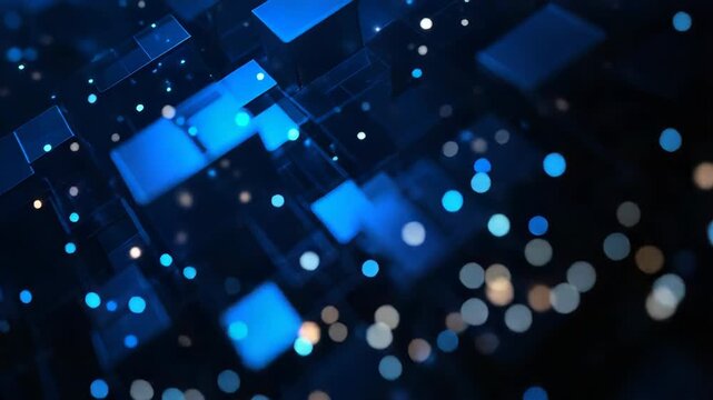 Data network blocks forming abstract digital technology background