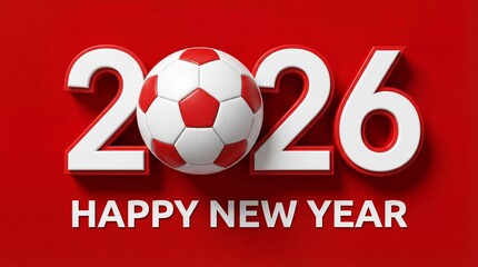 2026 Happy New Year Soccer Ball Celebration