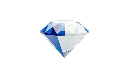 Blue Diamond Isolated on White Background