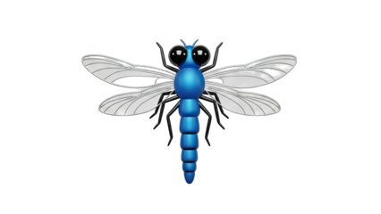 Blue Dragonfly Isolated on White Background