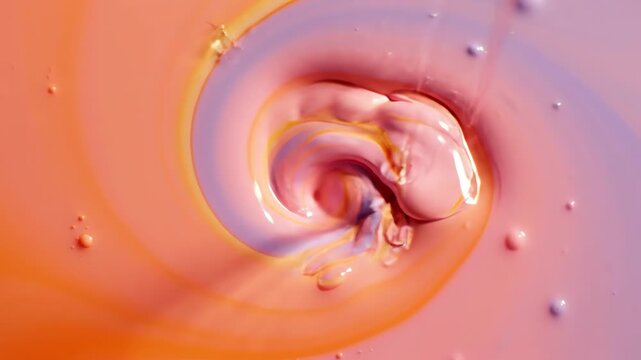 Seamless loop of two warm pastel-colored liquid gradients gently merging and blending creating an abstract ethereal background corporate, gentle, looping