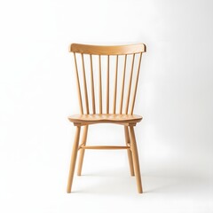 Timeless Classic: An elegant, wooden chair stands alone, its design exuding simplicity and sophistication. showcasing natural craftsmanship and enduring style.