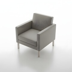 Modern Gray Armchair: This sleek and modern gray armchair, with its clean lines and minimalist design, exudes a sense of sophisticated comfort and style.  