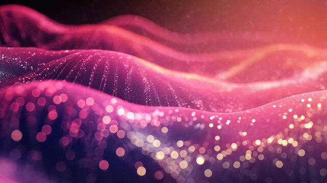 Digital waves creating abstract pink technological background
