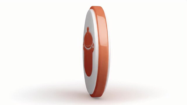 Orange and white kitchen timer with a pot icon.