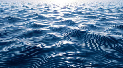 Majestic sea water waves surface with amazing sunlight reflections and flares