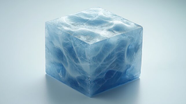 Aerogel sample block square ultra-light properties remarkable transparency professional photography clean lighting translucent blue material nanotechnology research