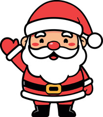 A detailed black and white santa claus head vector illustration, traditional bearded man in a christmas hat mascot graphic, merry holiday character portrait design art.