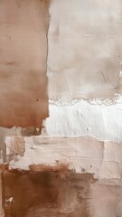 茶色と白の壁の質感が際立つ抽象的な背景。デザインやアート作品の素材に最適なテクスチャー。