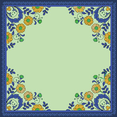 Vintage floral vector frame. Victorian. Flora. Colorful, ughal Seamless Wallpaper for print, Mughal Flower, Mughal Border.