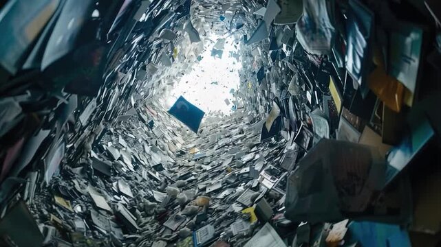 Video A room filled with books and papers for study or research