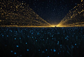 Swarm of Fireflies or Fairy Lights Twinkling in the Dark